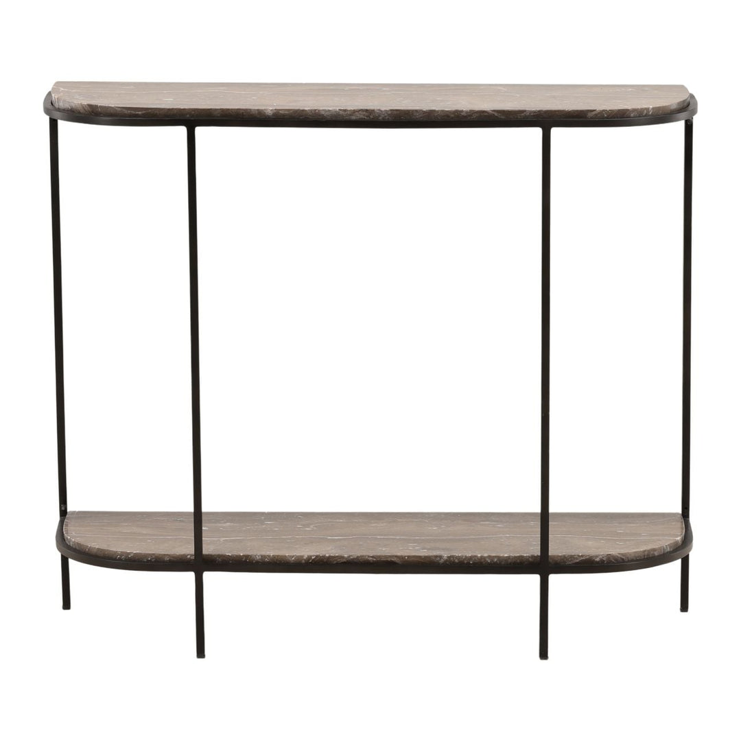 Briar Brown Marble Console Table, front view