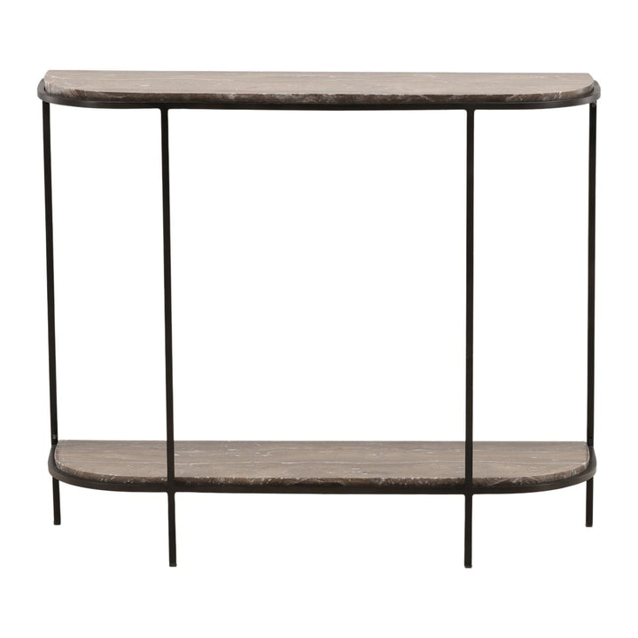 Briar Brown Marble Console Table, front view