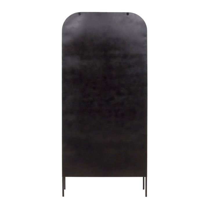Halen Black Glass Storage Cabinet, back view
