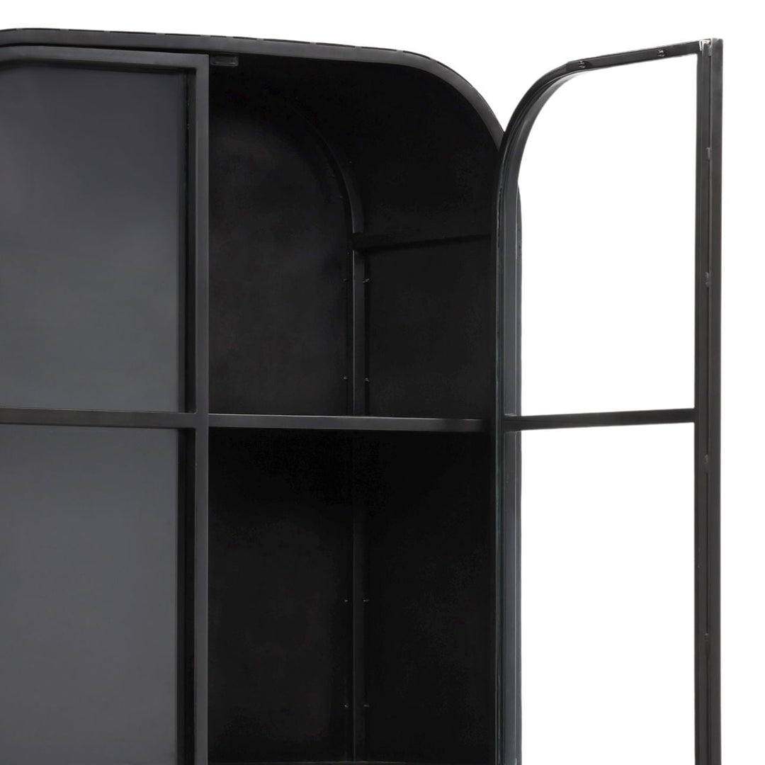 Halen Black Glass Storage Cabinet, detail 2 view