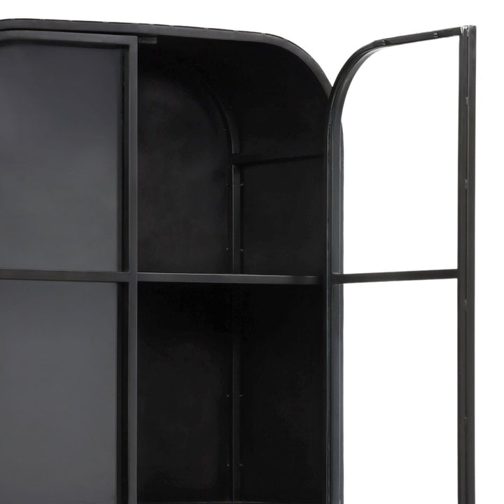 Halen Black Glass Storage Cabinet, detail 2 view