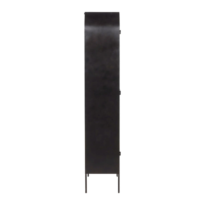 Halen Black Glass Storage Cabinet, profile view
