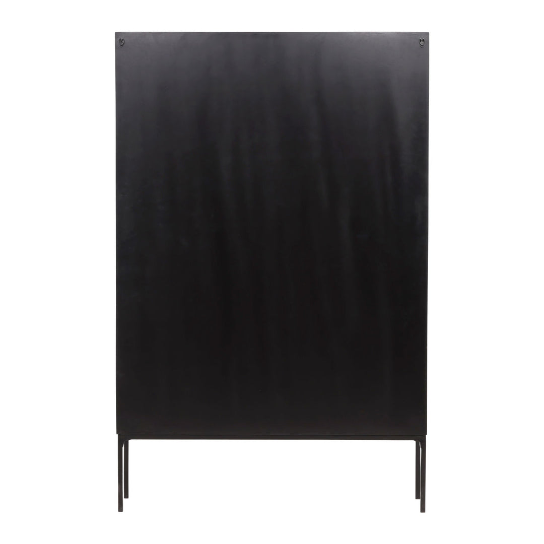 Amara Glass and Iron Storage Cabinet, back view