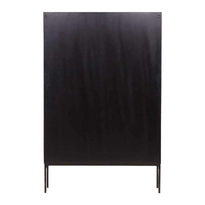 Amara Glass and Iron Storage Cabinet, back view