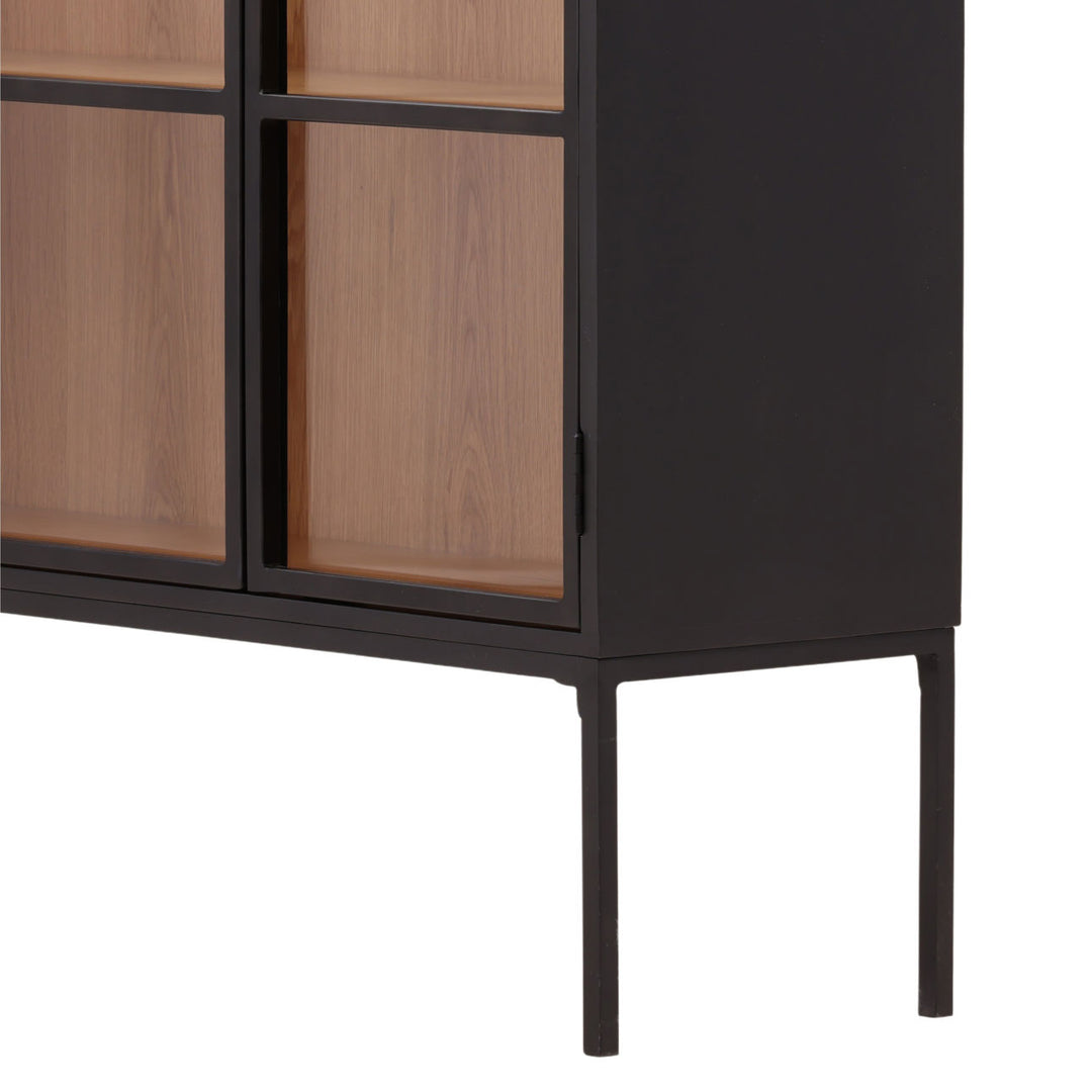 Amara Glass and Iron Storage Cabinet, detail 1 view