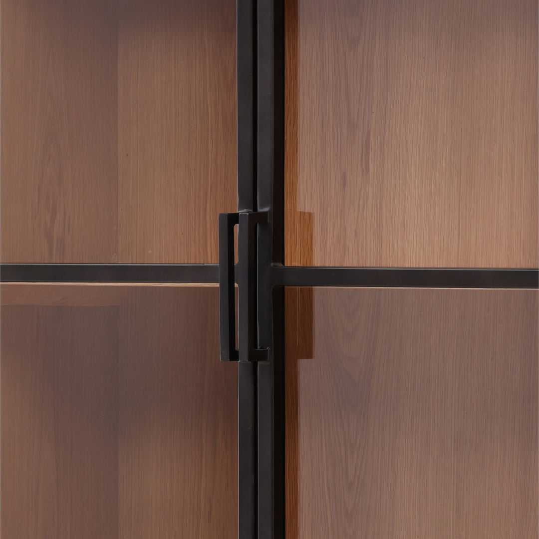 Amara Glass and Iron Storage Cabinet, detail 2 view