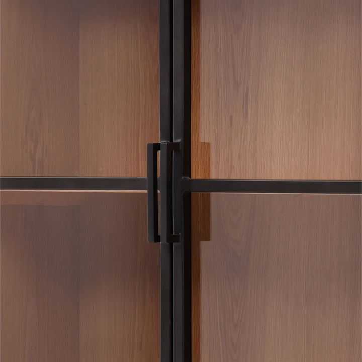 Amara Glass and Iron Storage Cabinet, detail 2 view