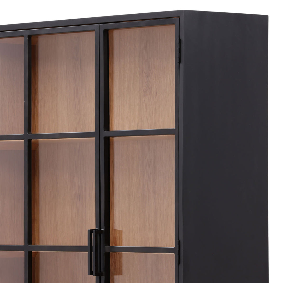 Amara Glass and Iron Storage Cabinet, detail 3 view