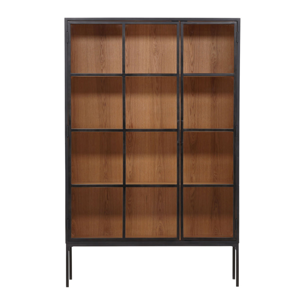 Amara Glass and Iron Storage Cabinet, front view