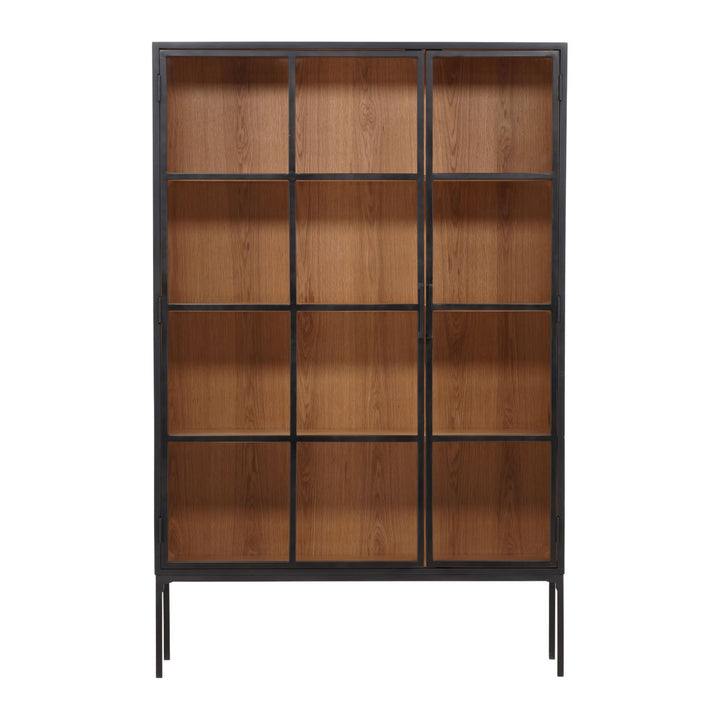 Amara Glass and Iron Storage Cabinet, front view