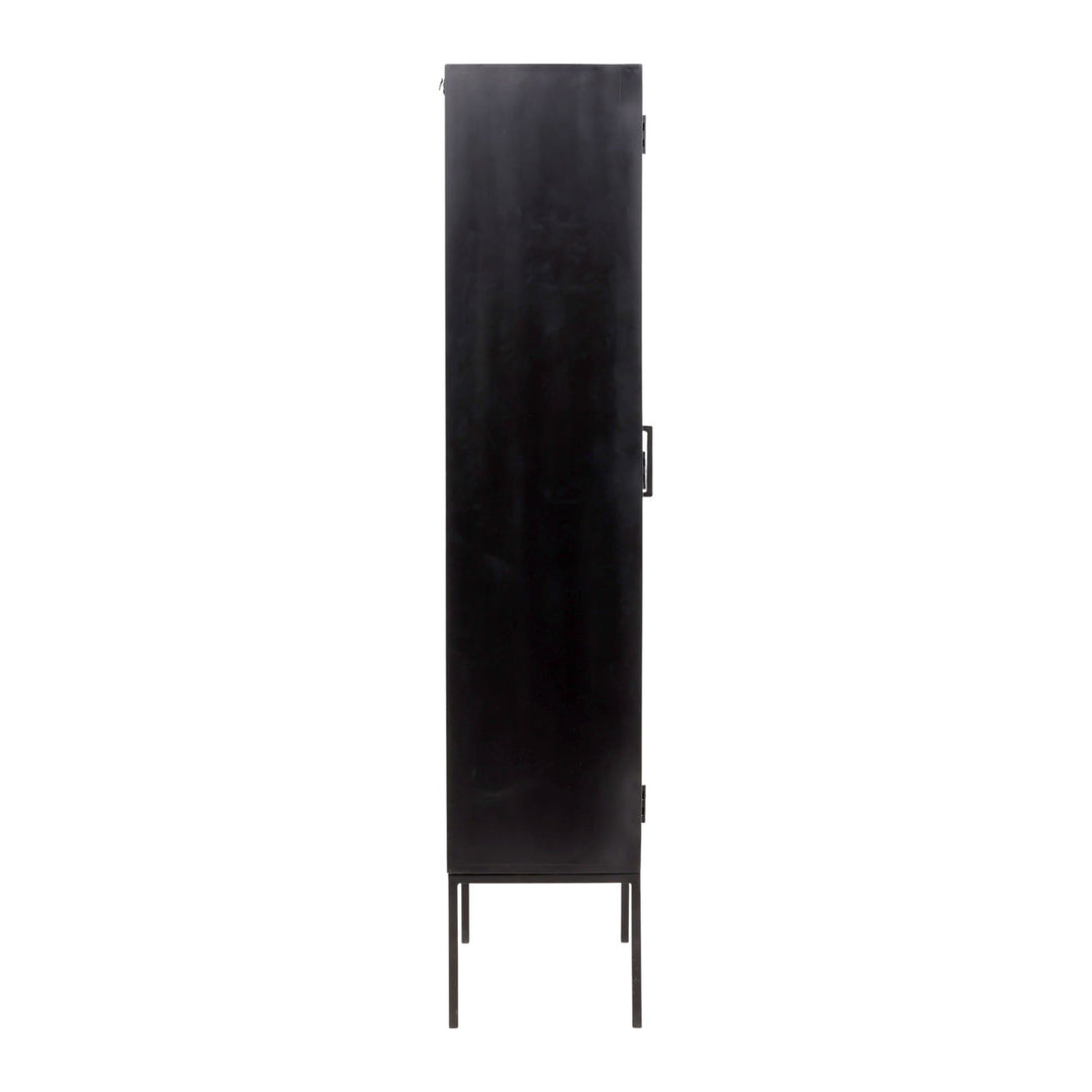 Amara Glass and Iron Storage Cabinet, profile view
