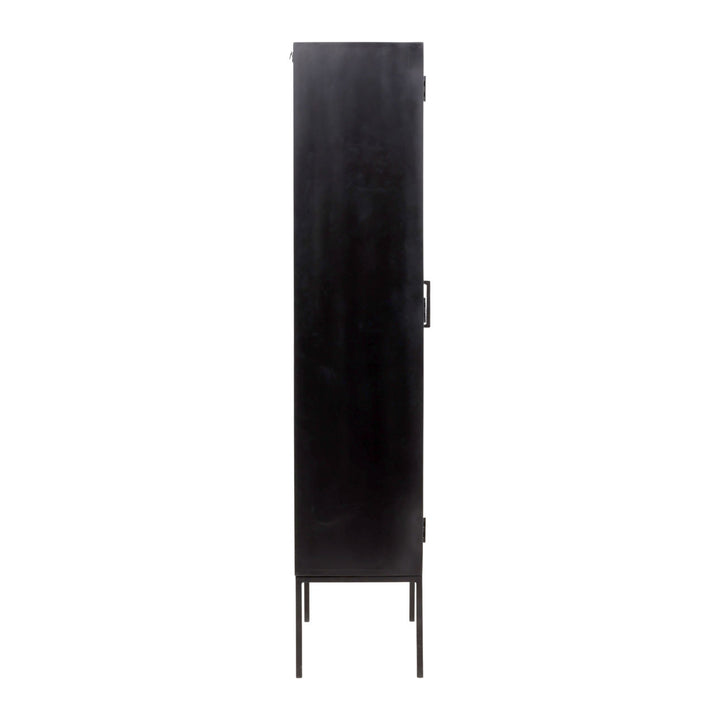 Amara Glass and Iron Storage Cabinet, profile view