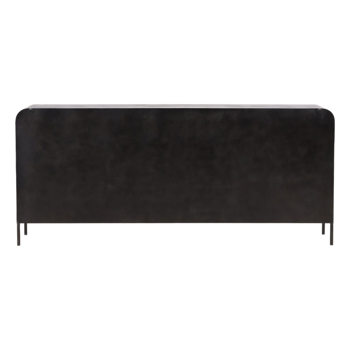 Jalen Iron and Glass Sideboard, back view