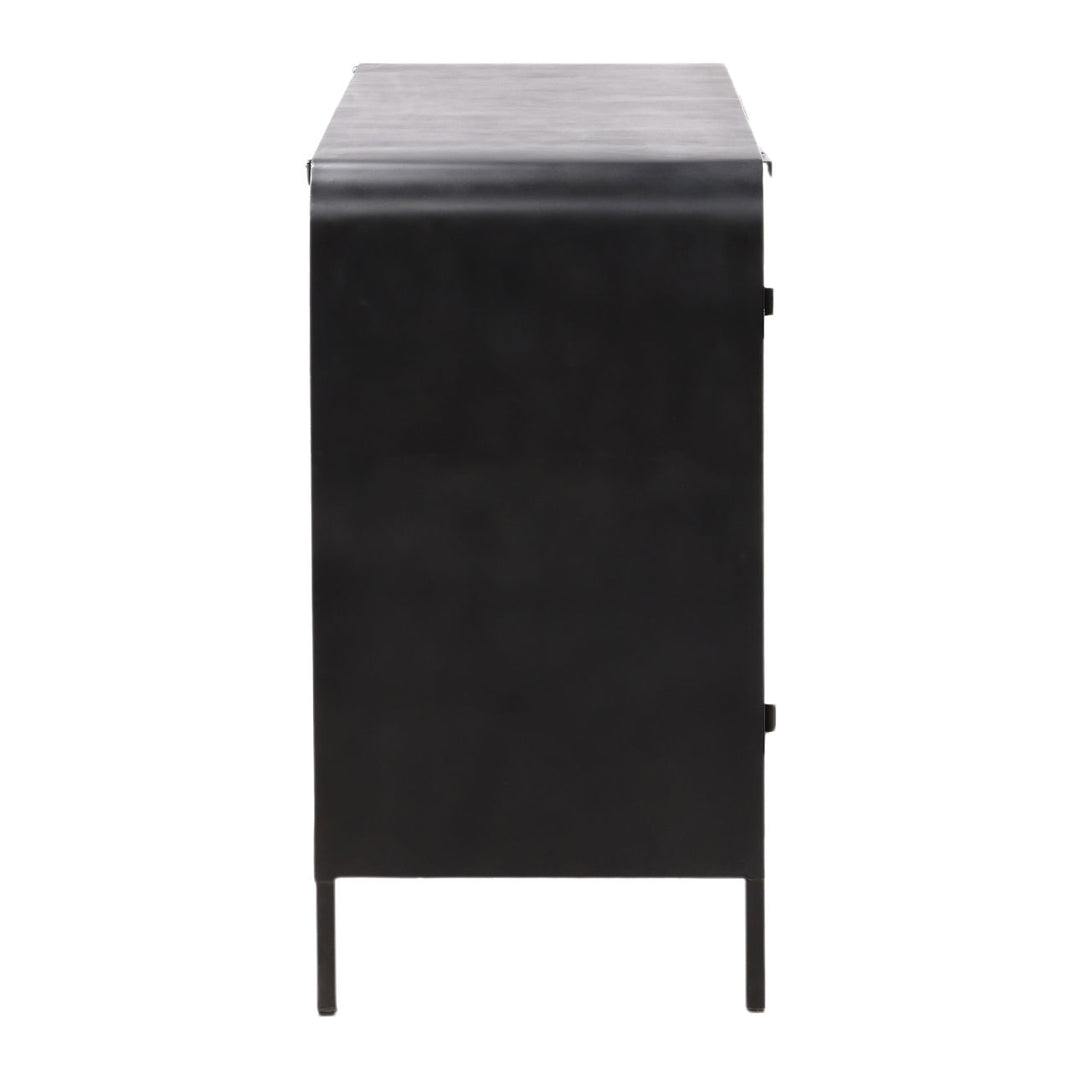 Jalen Iron and Glass Sideboard, profile view