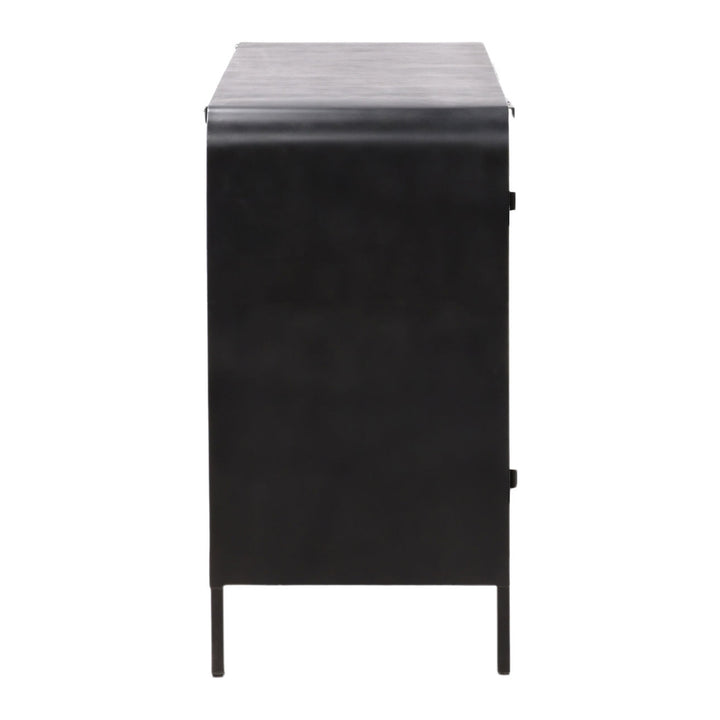 Jalen Iron and Glass Sideboard, profile view