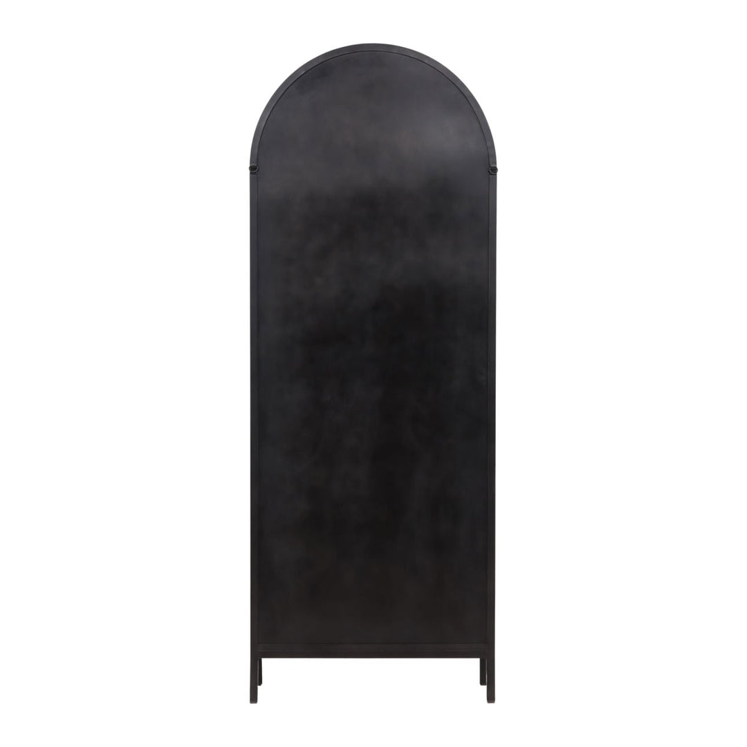 Kira Black Glass Storage Cabinet, back view