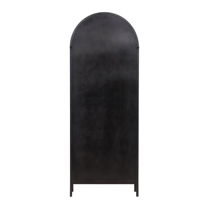 Kira Black Glass Storage Cabinet, back view