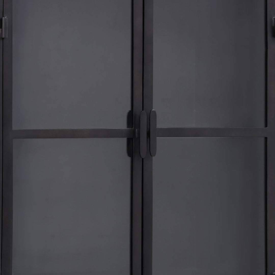 Kira Black Glass Storage Cabinet, detail 1 view