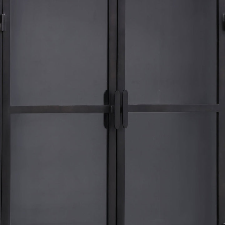 Kira Black Glass Storage Cabinet, detail 1 view