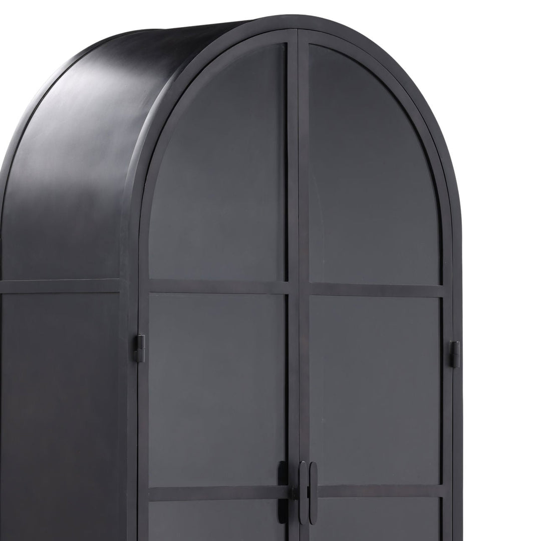Kira Black Glass Storage Cabinet, detail 3 view