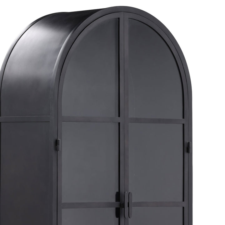 Kira Black Glass Storage Cabinet, detail 3 view