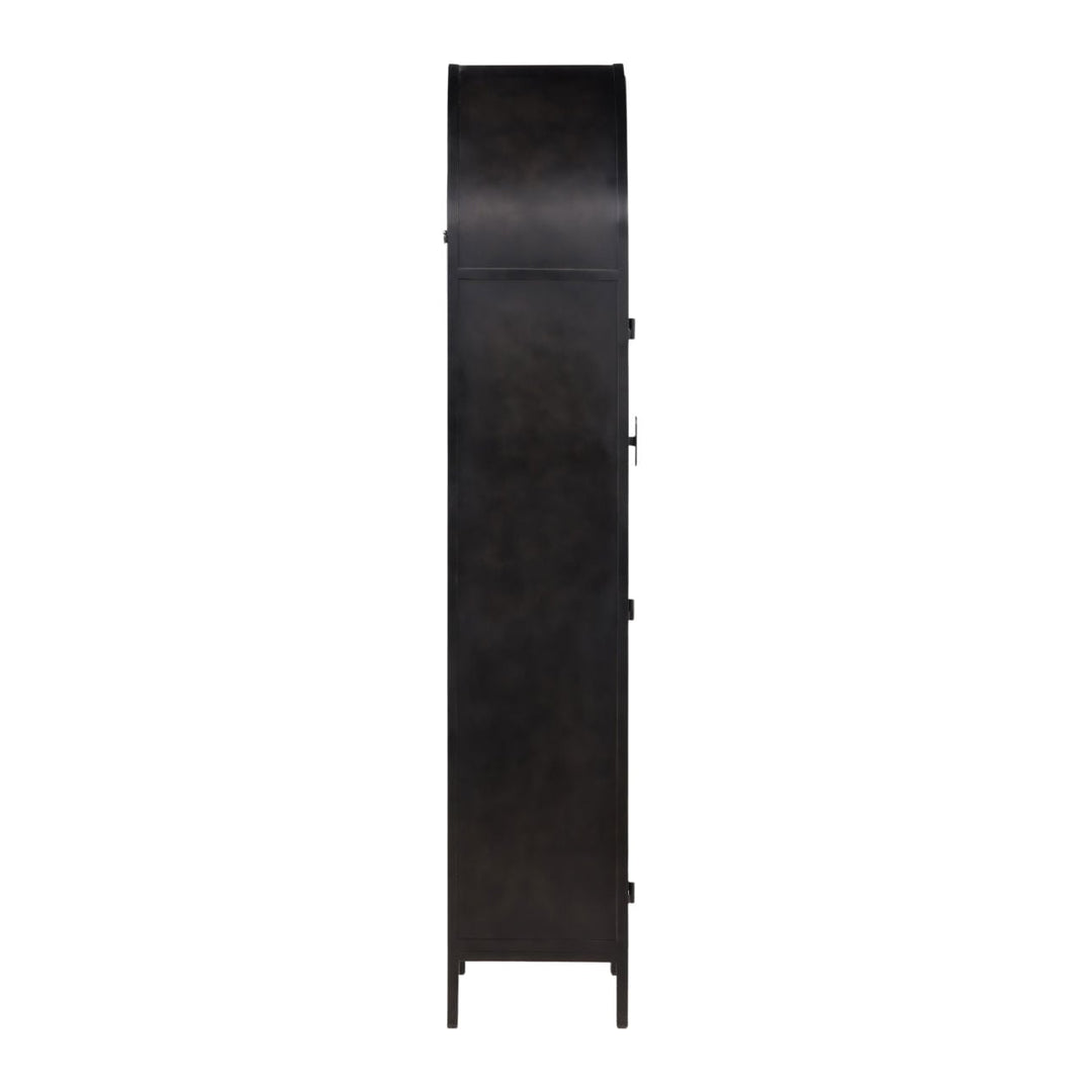 Kira Black Glass Storage Cabinet, profile view