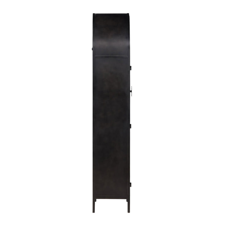 Kira Black Glass Storage Cabinet, profile view