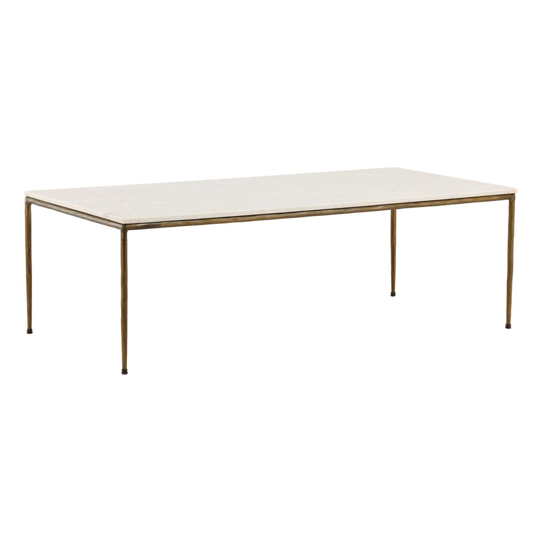 Leni White Marble Coffee Table, three-quarter studio view