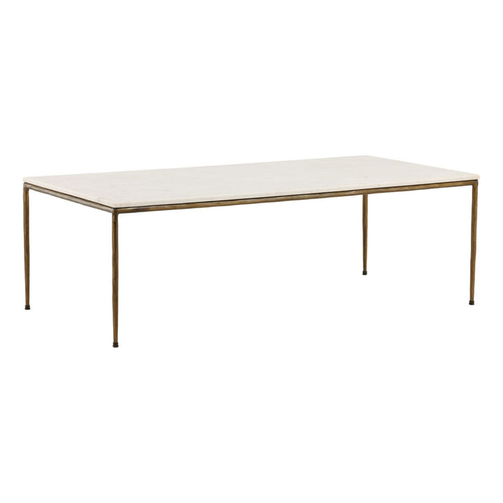 Leni White Marble Coffee Table, three-quarter studio view
