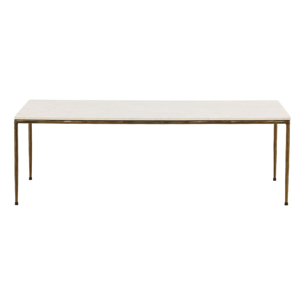 Leni White Marble Coffee Table, front view