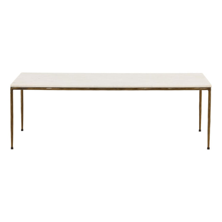 Leni White Marble Coffee Table, front view