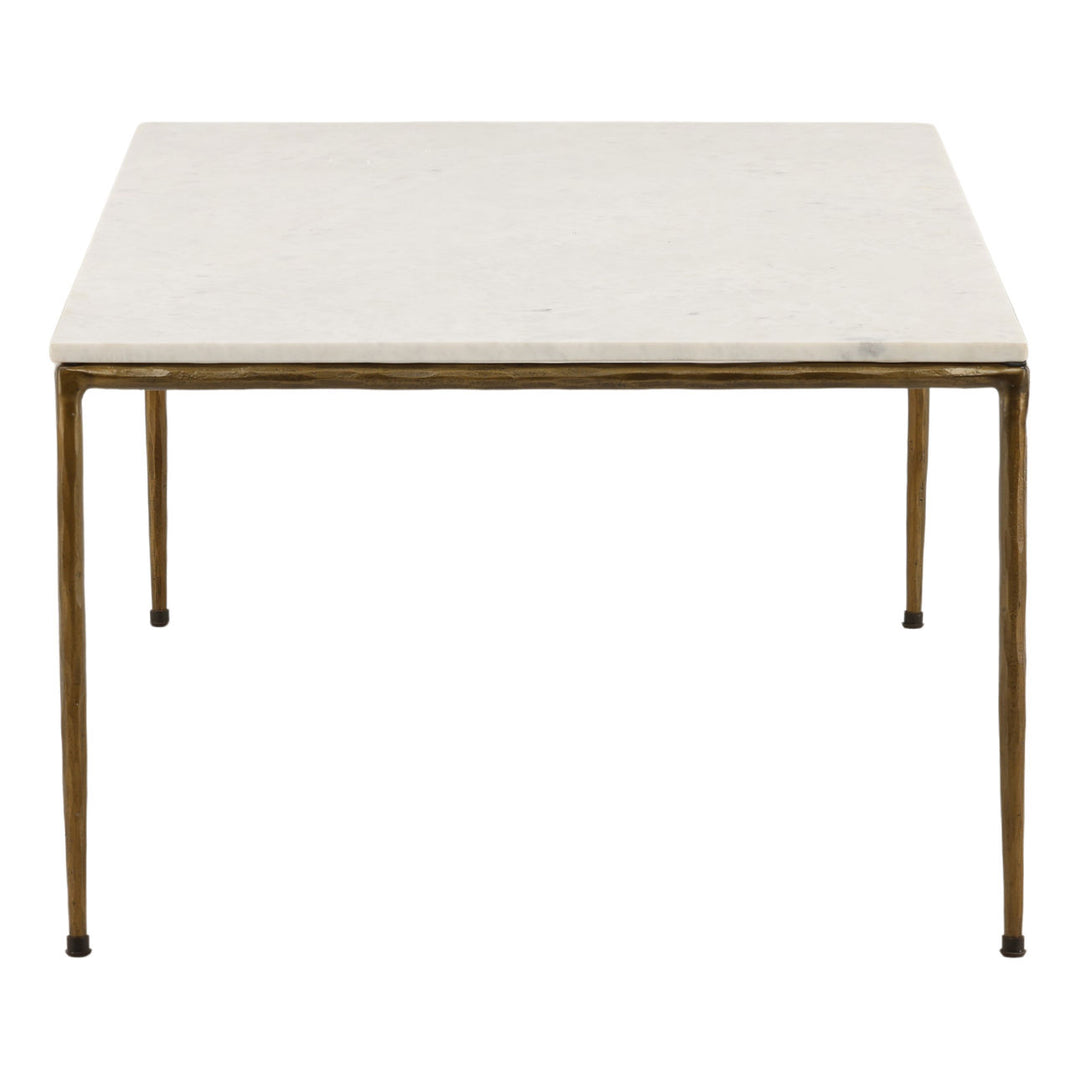 Leni White Marble Coffee Table, profile view