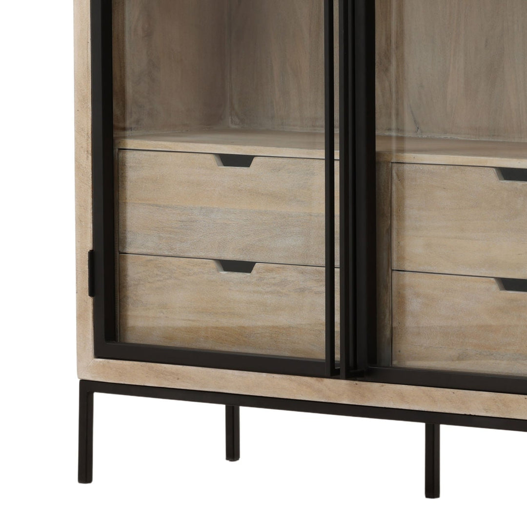 Fairmont Glass and Wood Cabinet, detail 1 view