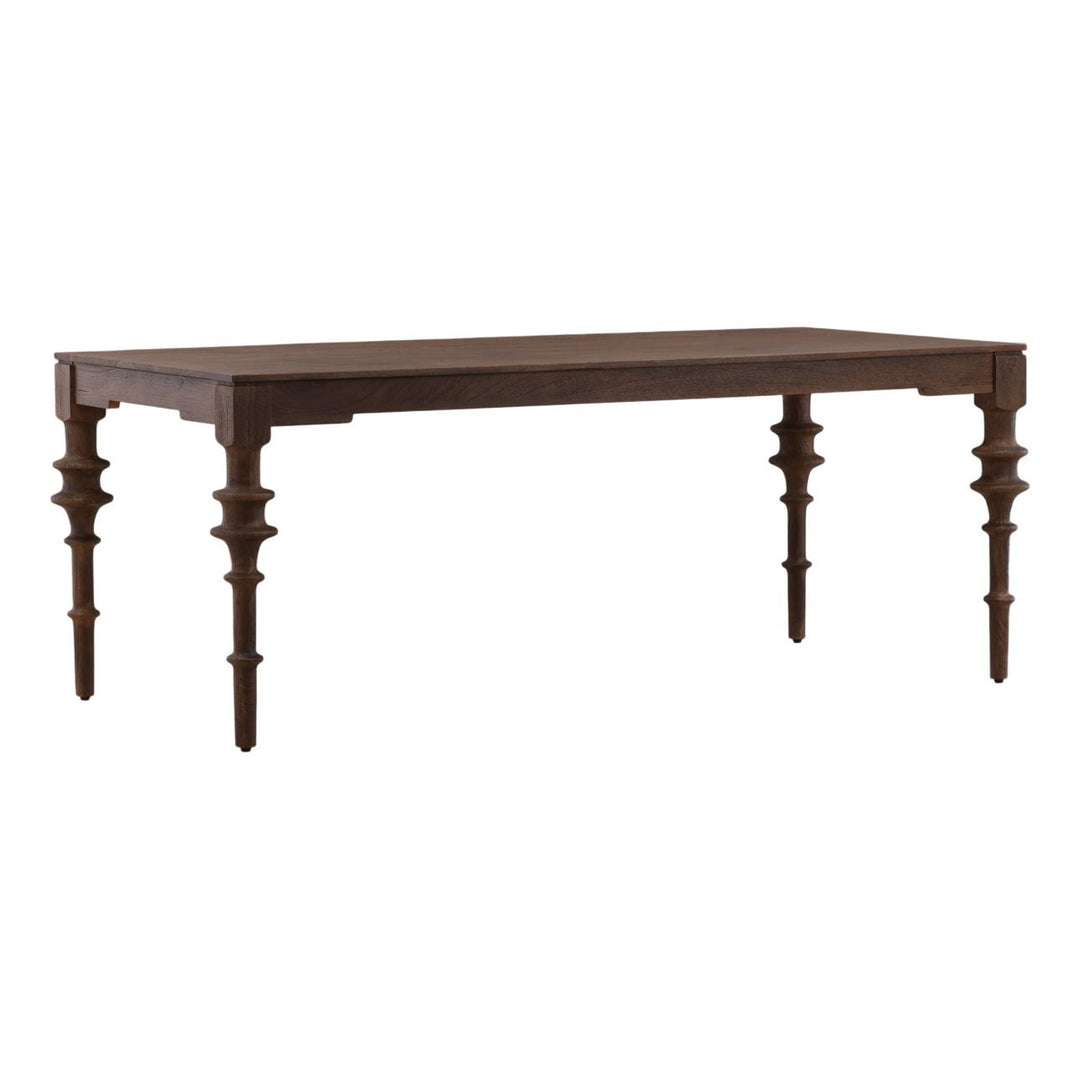 Sage Mango Wood Dining Table, 78-inch · Brown, three-quarter studio view