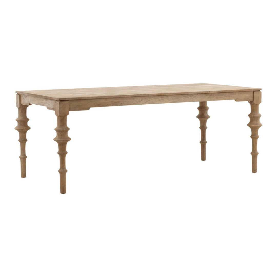 Sage Mango Wood Dining Table, 78-inch · Natural, three-quarter studio view