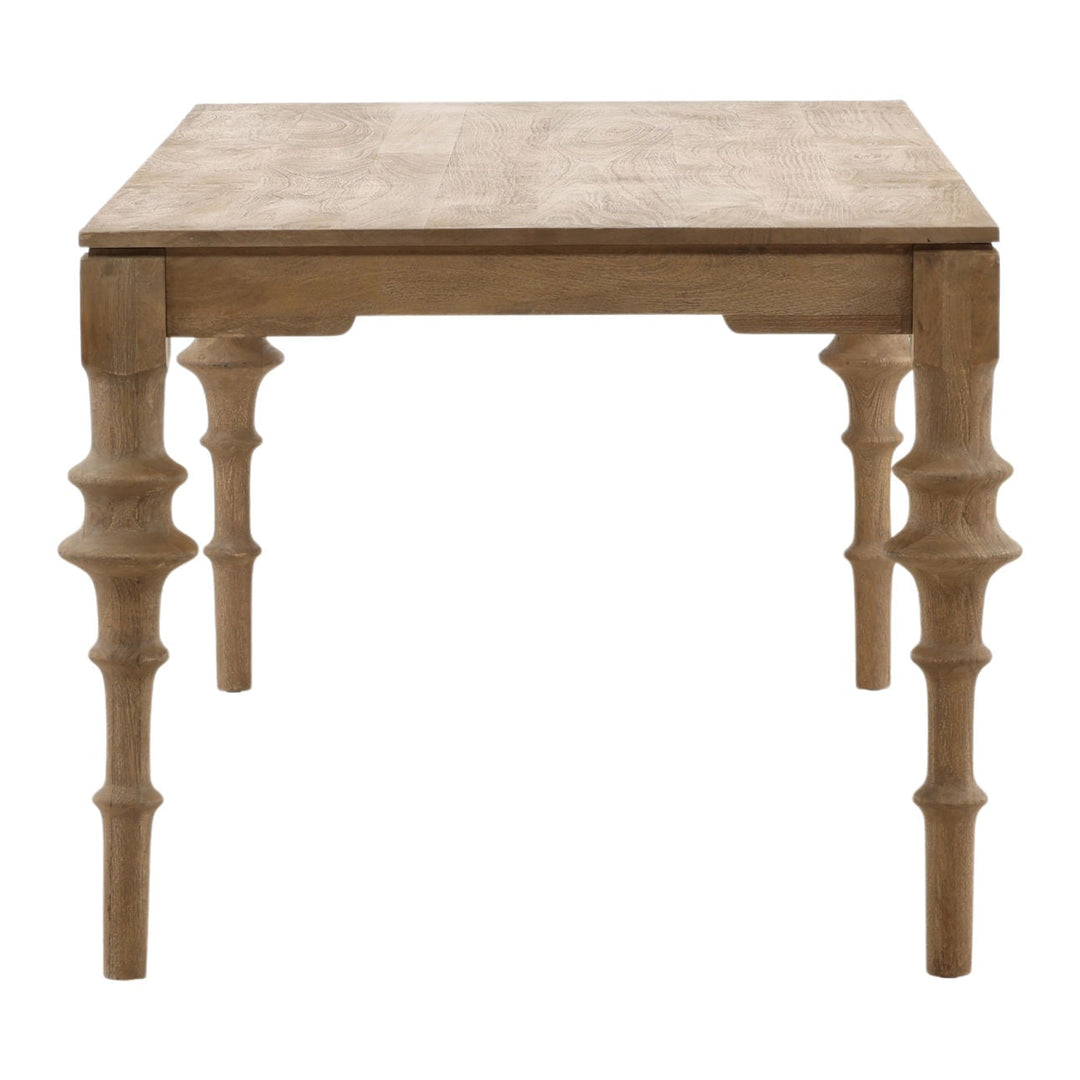 Sage Mango Wood Dining Table, 78-inch · Natural, profile view