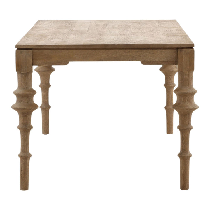 Sage Mango Wood Dining Table, 78-inch · Natural, profile view