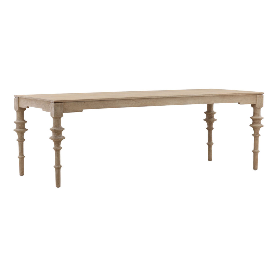 Sage Mango Wood Dining Table, 90-inch · Natural, three-quarter studio view