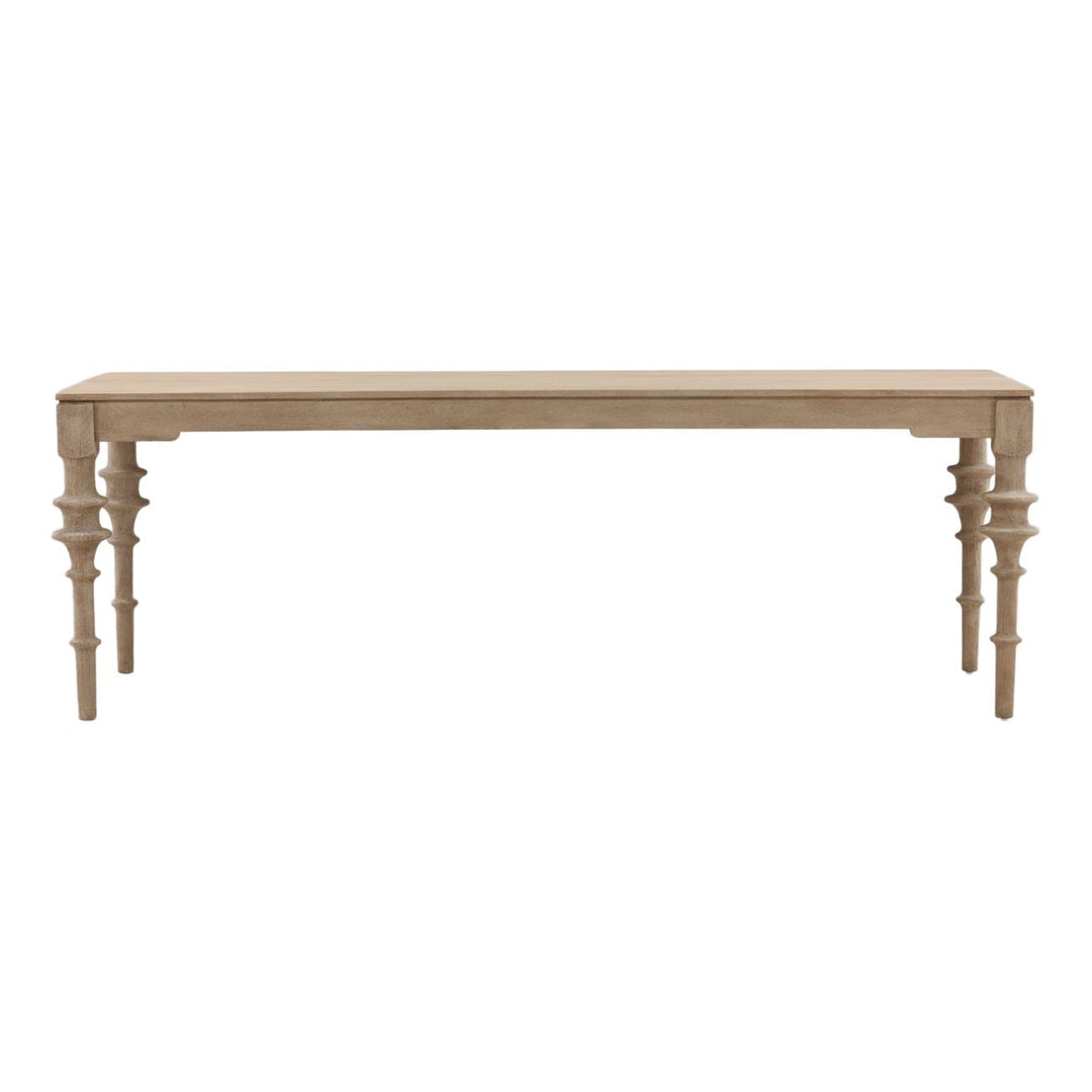 Sage Mango Wood Dining Table, 90-inch · Natural, front view