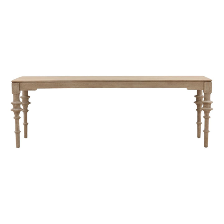 Sage Mango Wood Dining Table, 90-inch · Natural, front view