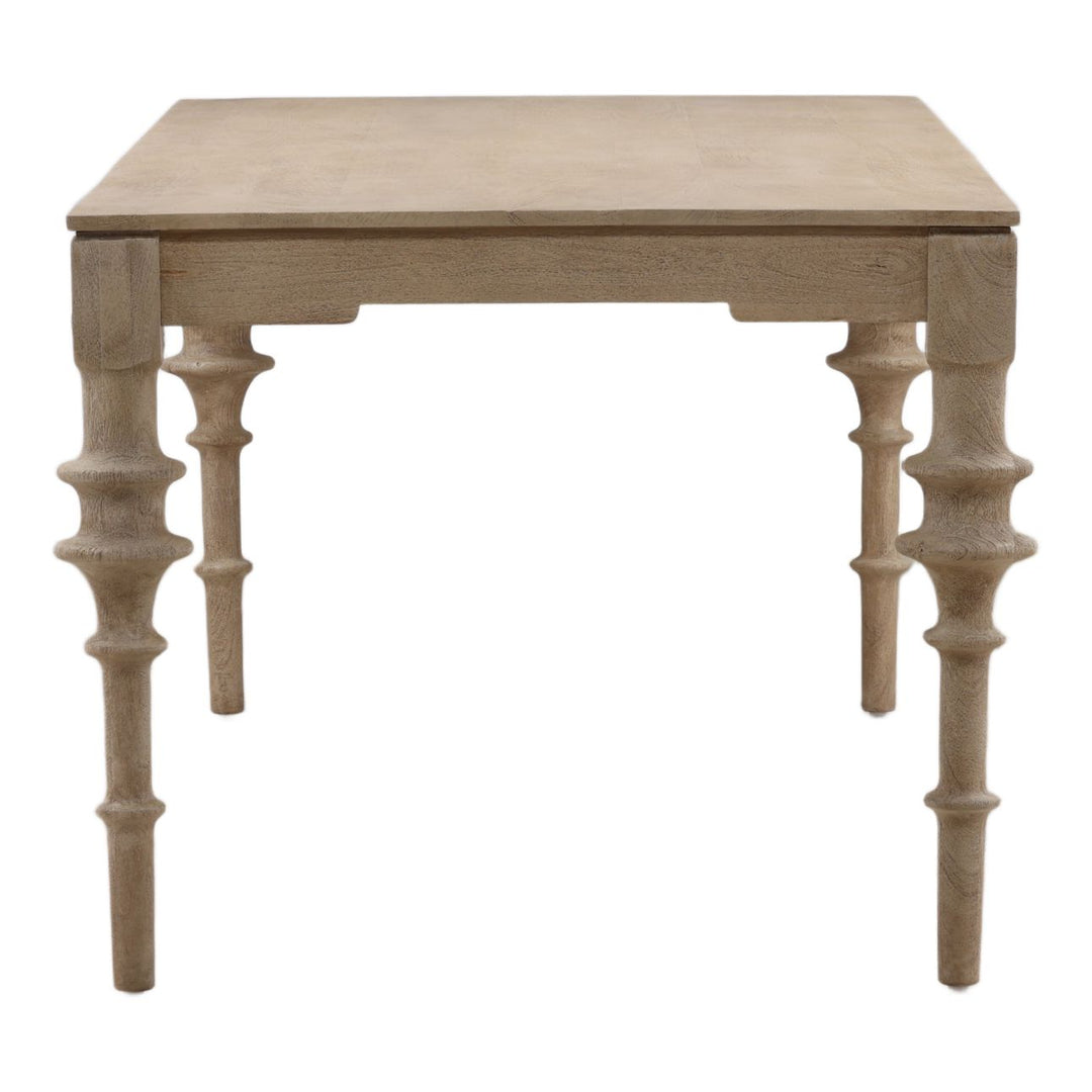 Sage Mango Wood Dining Table, 90-inch · Natural, profile view