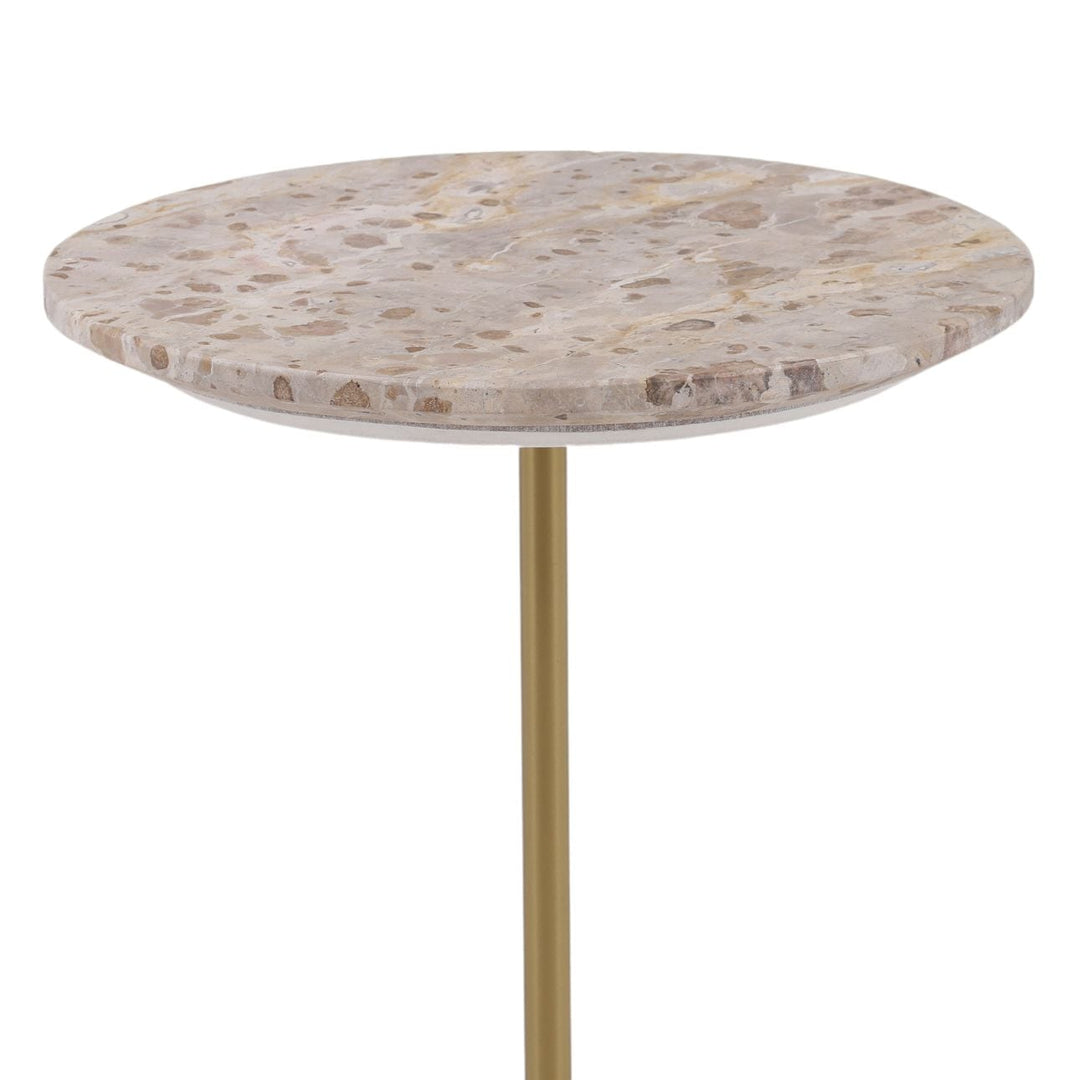 Ren Marble and Iron Side Table, detail 2 view