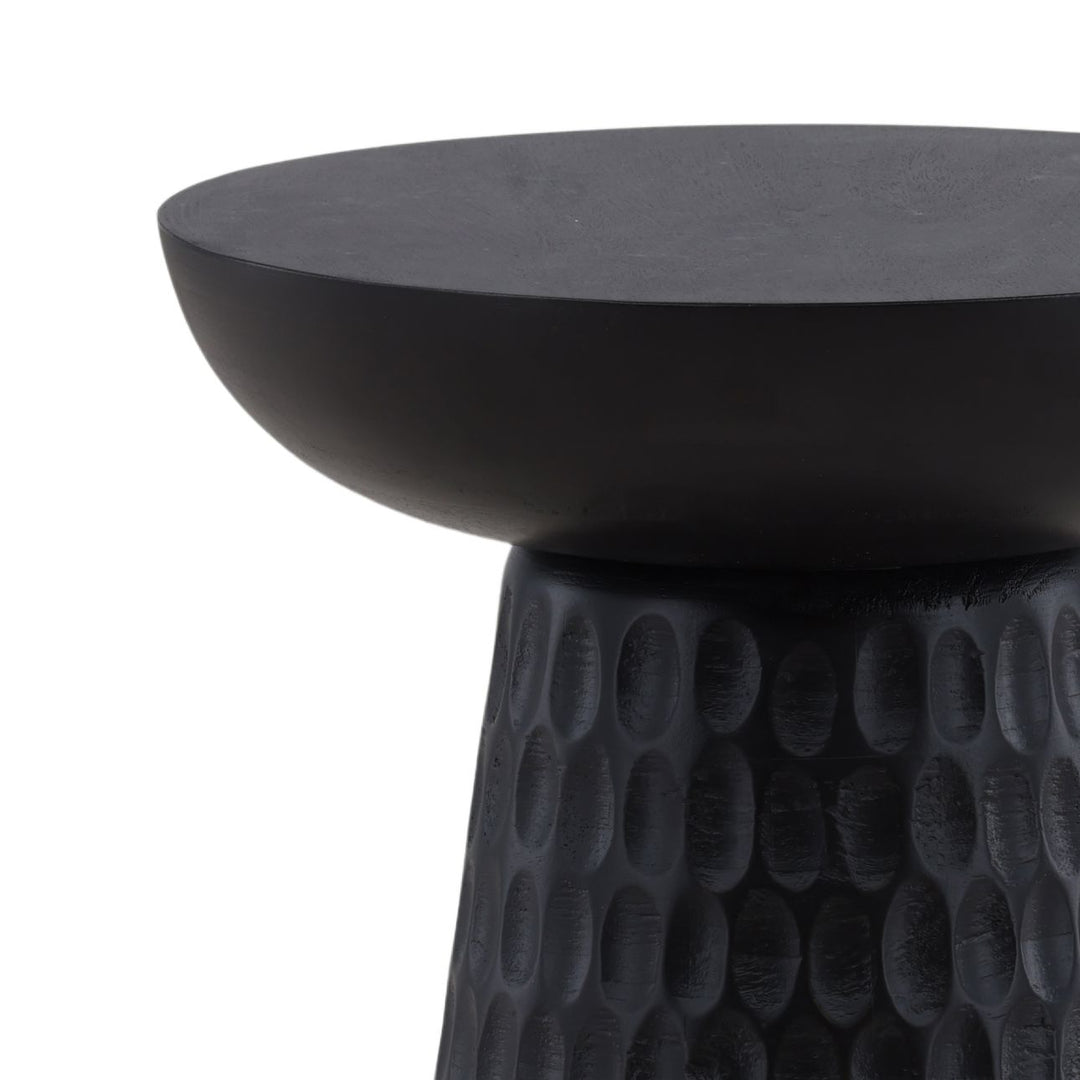 Marlo Black Wood Side Table, detail 1 view