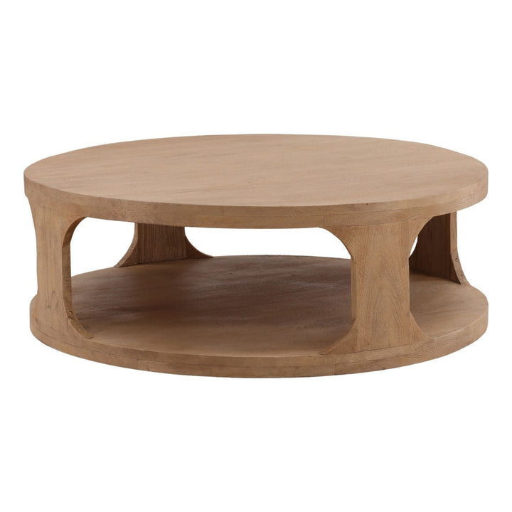 Solen Mango Wood Coffee Table, three-quarter studio view