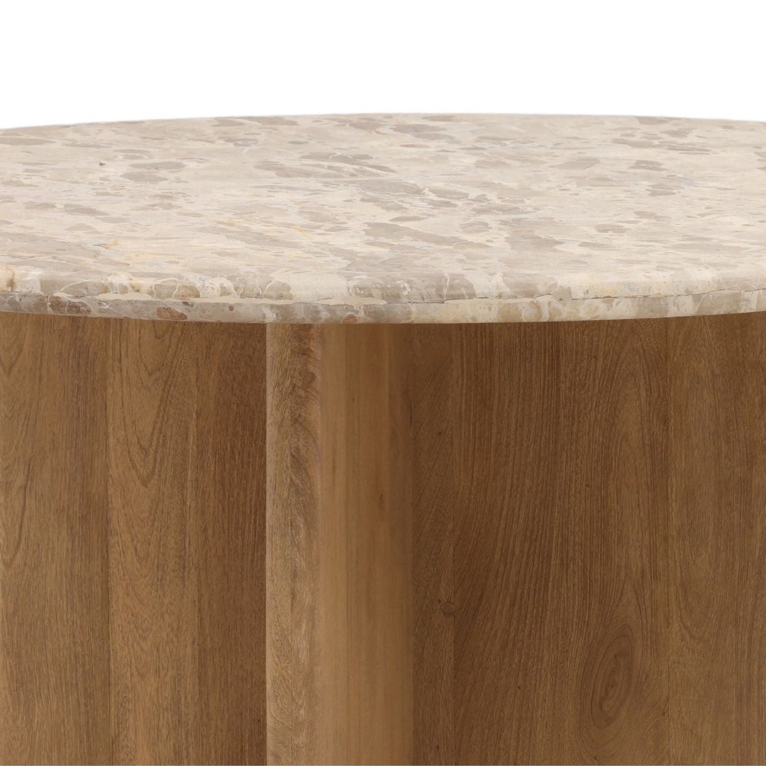 Lana Marble and Mango Wood Dining Table, detail 1 view