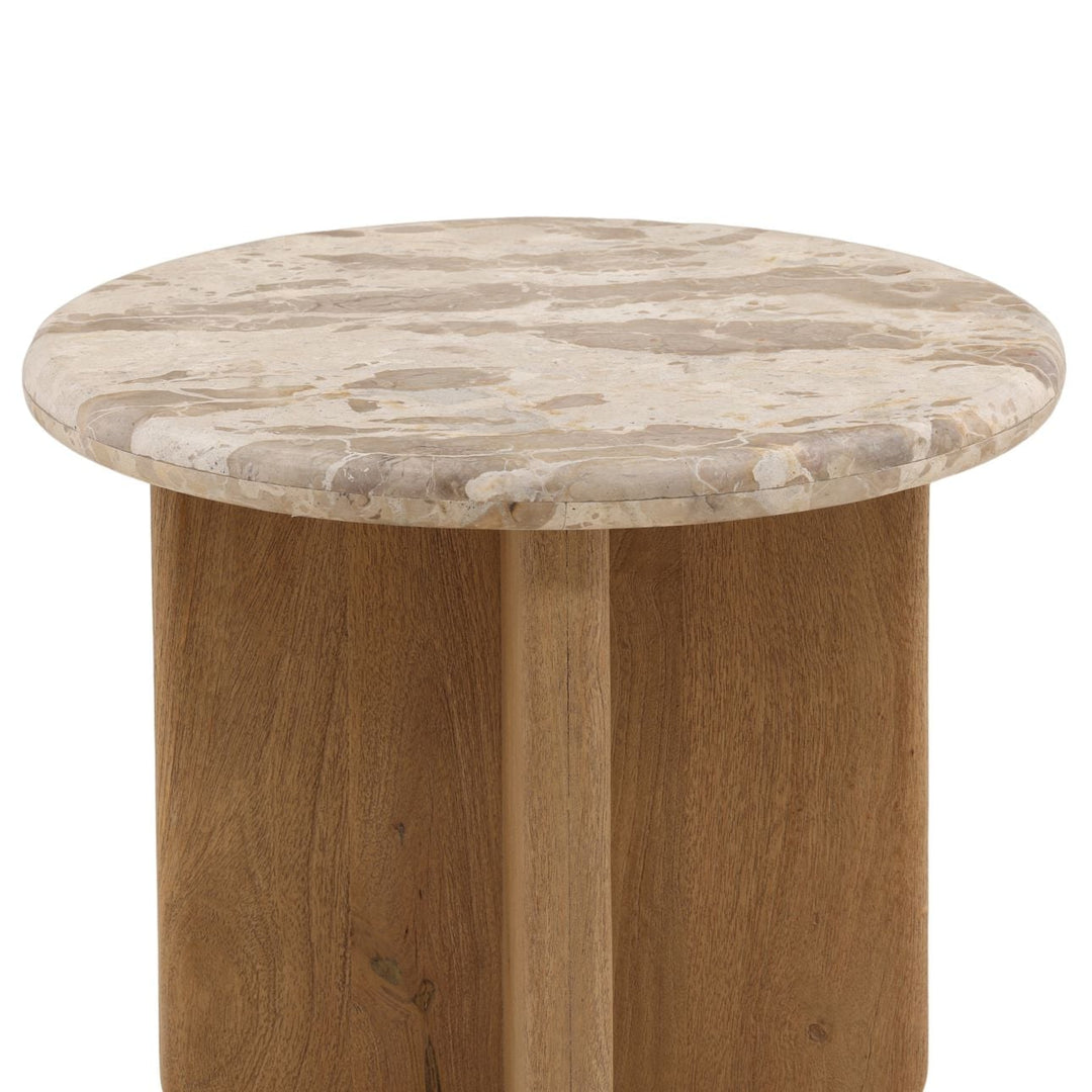 Ines Marble Top Side Table, detail 1 view
