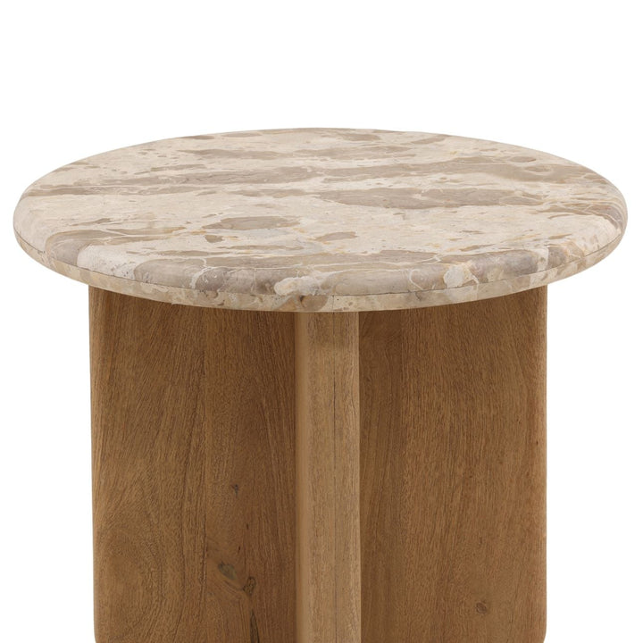 Ines Marble Top Side Table, detail 1 view