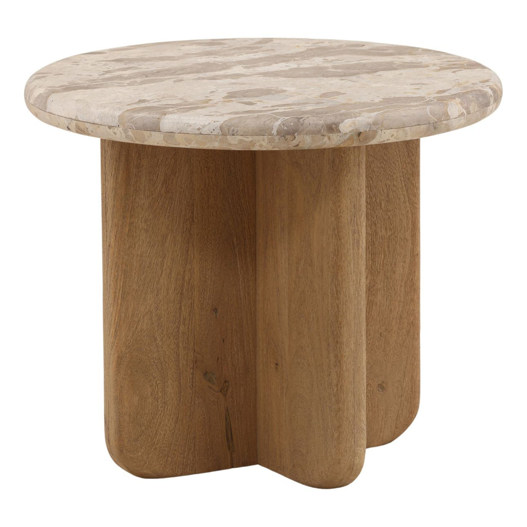 Ines Marble Top Side Table, three-quarter studio view