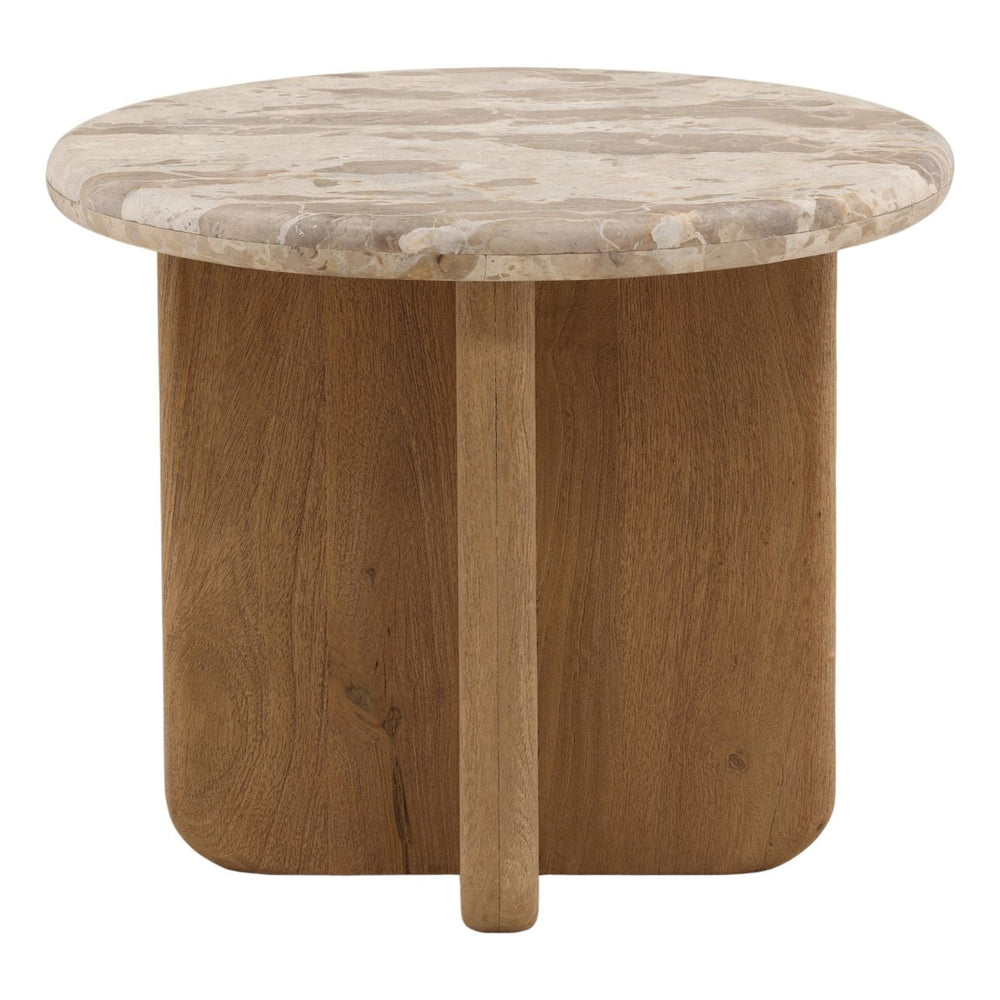 Ines Marble Top Side Table, front view