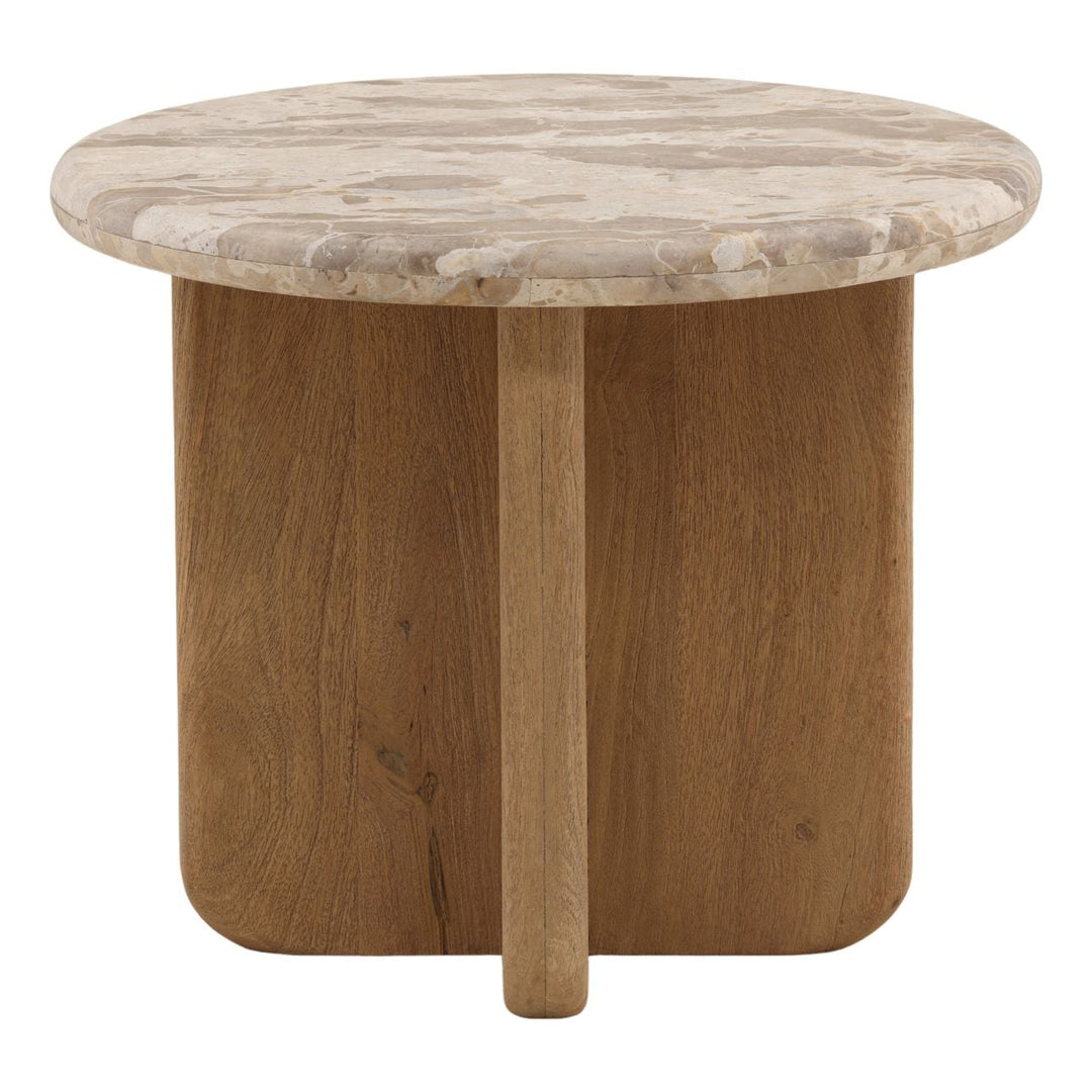Ines Marble Top Side Table, front view